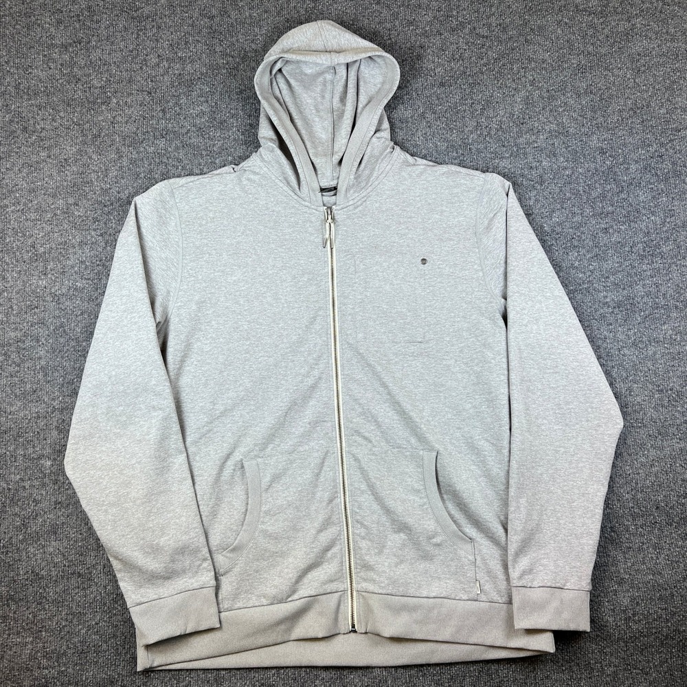 Vuori Coronado Hoodie Mens 2XL Gray Full Zip Jacked Stretch Performance V243